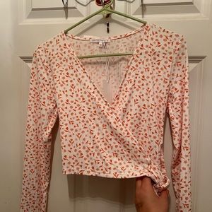 Orange and white summer pattern shirt